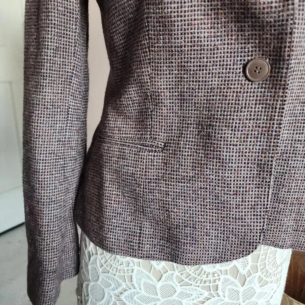 euc PEABODY House tweed brown RUST adorable blazer jacket 11/12 romania